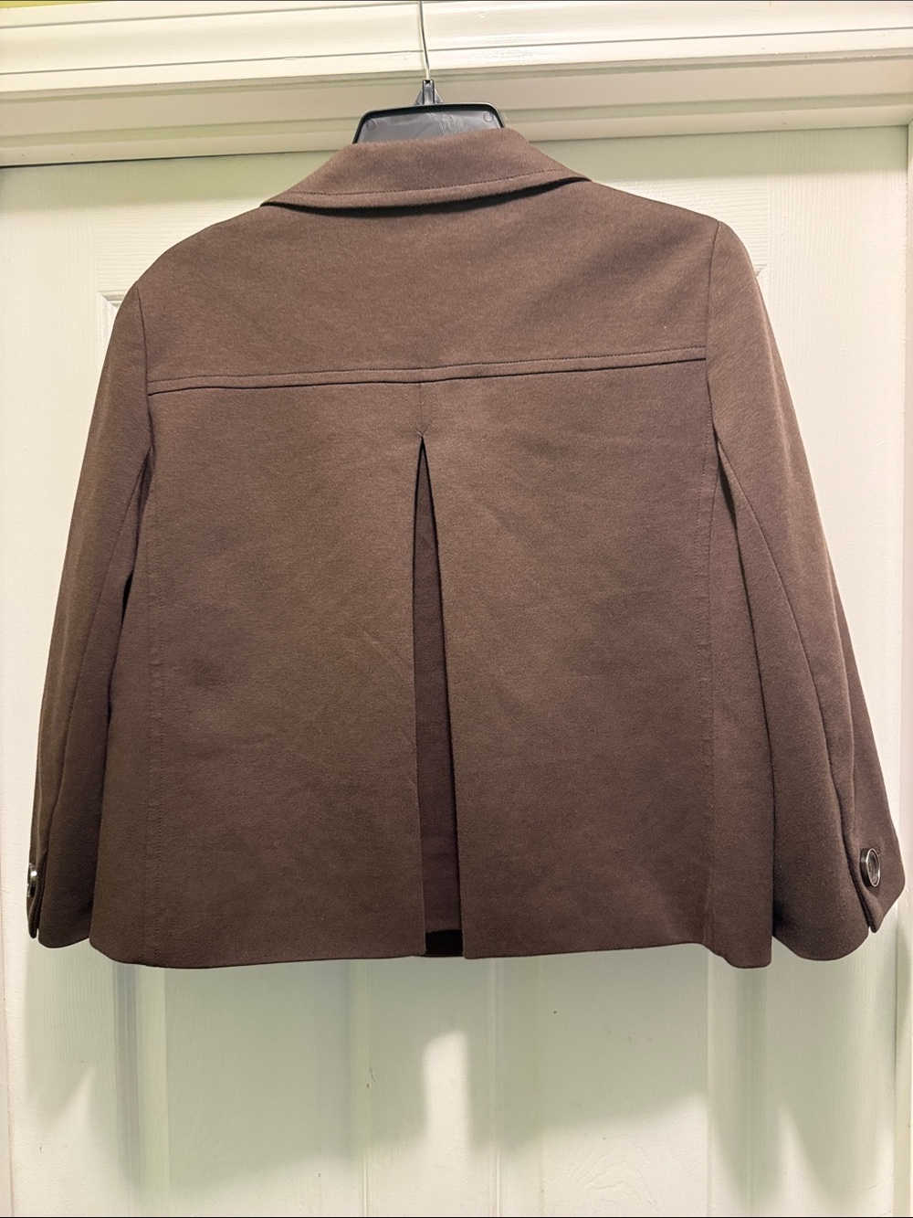 Talbots Brown Cropped Blazer Jacket Pleated Back Stretch Size 10 - Picture 3 of 7